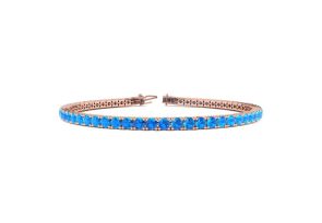 6 1/3 Carat Blue Topaz Tennis Bracelet in 14K Rose Gold (11.4 g), 8.5 Inches by SuperJeweler