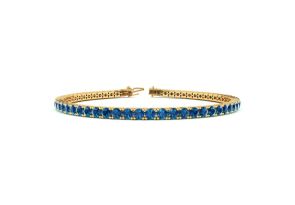3 1/4 Carat Blue Diamond Tennis Bracelet in 14K Yellow Gold (11.3 g), 8.5 Inches by SuperJeweler