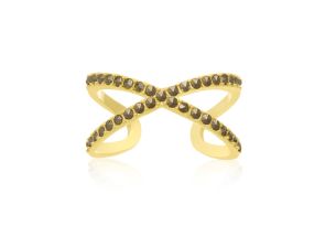 Yellow Gold Marcasite X Ring by SuperJeweler