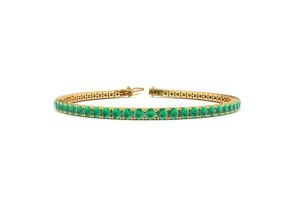 4 1/4 Carat Emerald Tennis Bracelet in 14K Yellow Gold (8.7 g), 6 1/2 Inches by SuperJeweler