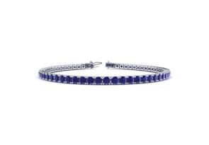 4 3/4 Carat Sapphire Tennis Bracelet in 14K White Gold (8.7 g), 6 1/2 Inches by SuperJeweler