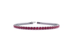 4 1/3 Carat Ruby Tennis Bracelet in 14K White Gold (8.6 g), 6 1/2 Inches by SuperJeweler