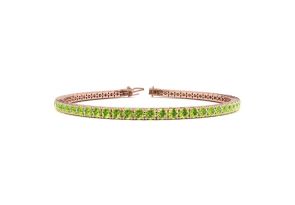 3 1/2 Carat Peridot Tennis Bracelet in 14K Rose Gold (8.7 g), 6 1/2 Inches by SuperJeweler