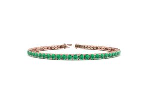 4 1/2 Carat Emerald Tennis Bracelet in 14K Rose Gold (9.4 g), 7 Inches by SuperJeweler
