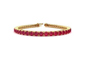 11.5 Carat Ruby Tennis Bracelet in 14K Yellow Gold (11.1 g), 6 1/2 Inches by SuperJeweler