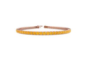 3 1/2 Carat Citrine Tennis Bracelet in 14K Rose Gold (8.7 g), 6 1/2 Inches by SuperJeweler