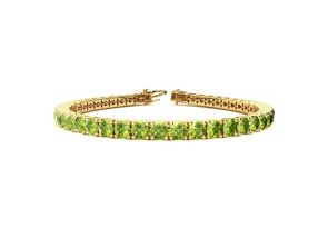 11 3/4 Carat Peridot Tennis Bracelet in 14K Yellow Gold (15.4 g), 9 Inches by SuperJeweler