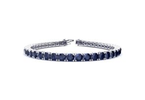 14 3/4 Carat Sapphire Tennis Bracelet in 14K White Gold (13.7 g), 8 Inches by SuperJeweler