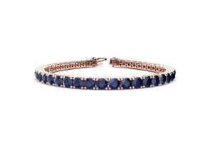 15 3/4 Carat Sapphire Tennis Bracelet in 14K Rose Gold (14.6 g), 8.5 Inches by SuperJeweler