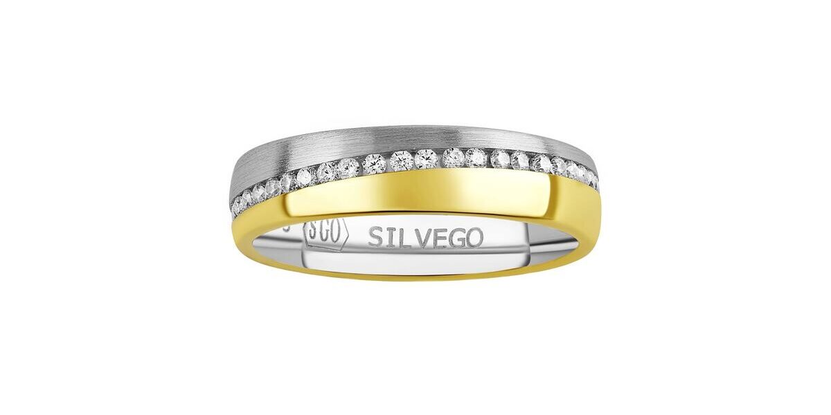 Snubný strieborný prsteň Glowie pozlátený žltým zlatom s Brilliance Zirconia veľkosť obvod 52 mm