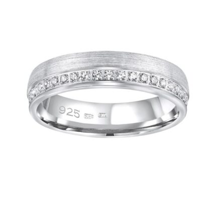 Snubný strieborný prsteň PARADISE v prevedení so zirkónmi pre ženy veľkosť obvod 47 mm