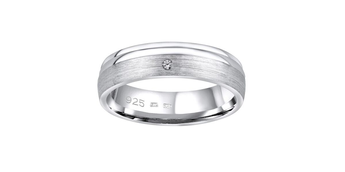 Snubný strieborný prsteň AMORA v prevedení so zirkónom pre ženy veľkosť obvod 54 mm