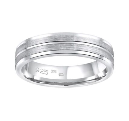 Snubný strieborný prsteň AVERY v prevedení bez kameňa pre mužov aj ženy veľkosť obvod 47 mm