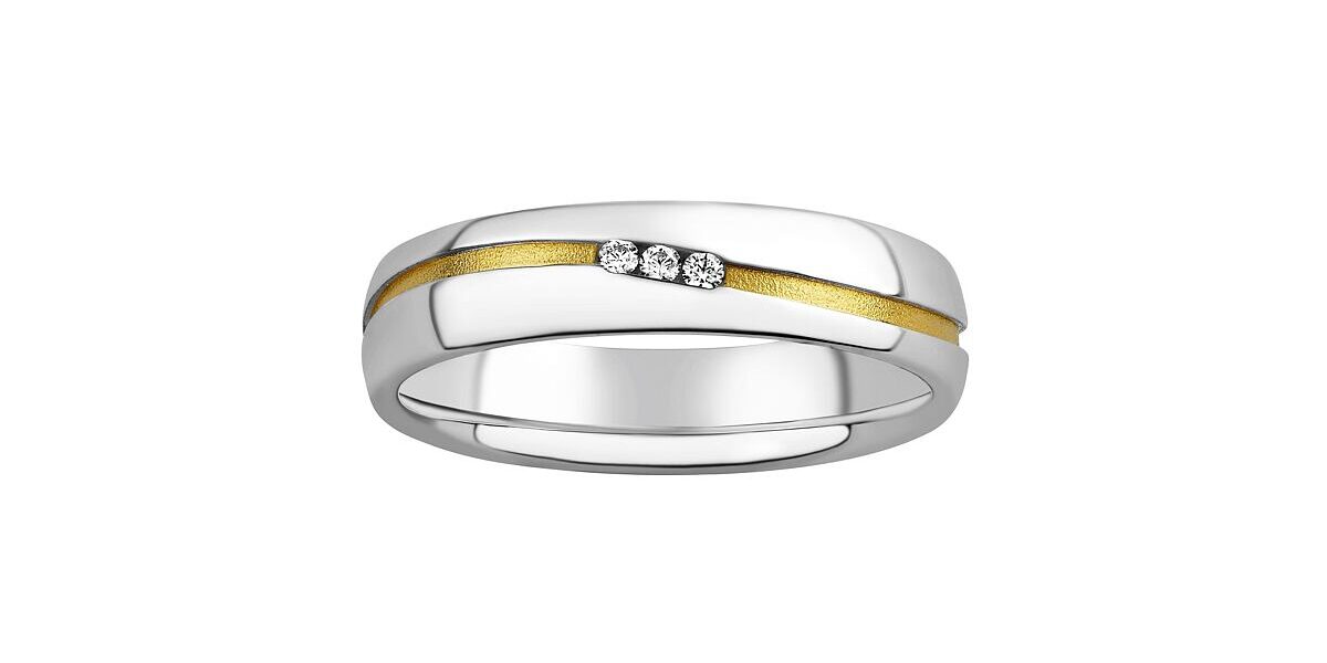 Snubný strieborný prsteň Sunny pozlátený žltým zlatom s Brilliance Zirconia veľkosť obvod 60 mm