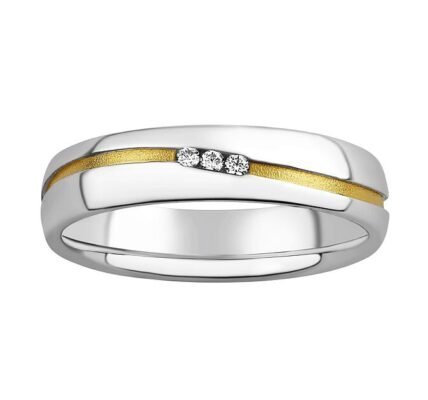Snubný strieborný prsteň Sunny pozlátený žltým zlatom s Brilliance Zirconia veľkosť obvod 60 mm