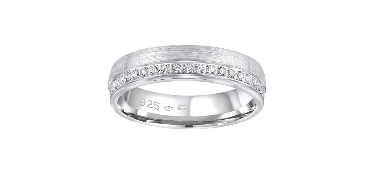 Snubný strieborný prsteň PARADISE v prevedení so zirkónmi pre ženy veľkosť obvod 57 mm