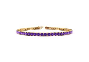 3 Carat Amethyst Tennis Bracelet in 14K Yellow Gold (8.6 g), 6 1/2 Inches by SuperJeweler