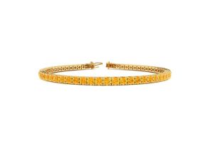 2 3/4 Carat Citrine Tennis Bracelet in 14K Yellow Gold (8 g), 6 Inches by SuperJeweler