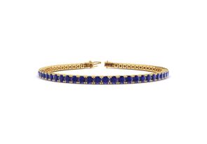3 3/4 Carat Sapphire Tennis Bracelet in 14K Yellow Gold (8.6 g), 6 1/2 Inches by SuperJeweler