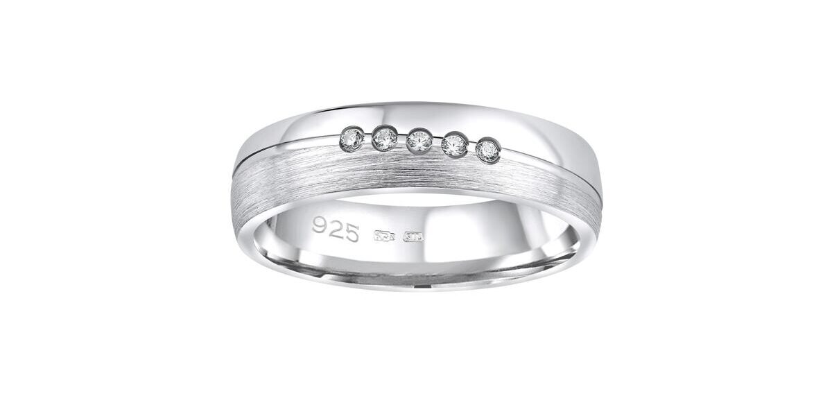 Snubný strieborný prsteň PRESLEY v prevedení so zirkónmi pre ženy veľkosť obvod 49 mm