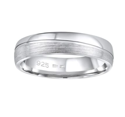 Snubný strieborný prsteň PRESLEY v prevedení bez kameňa pre mužov aj ženy veľkosť obvod 71 mm