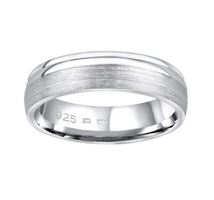 Snubný strieborný prsteň AMORA v prevedení bez kameňa pre mužov aj ženy veľkosť obvod 54 mm