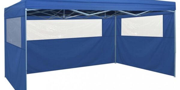 Skladací nožnicový párty stan s bočnicami 3×4,5 m Dekorhome Modrá,Skladací nožnicový párty stan s bočnicami 3×4,5 m Dekorhome Modrá