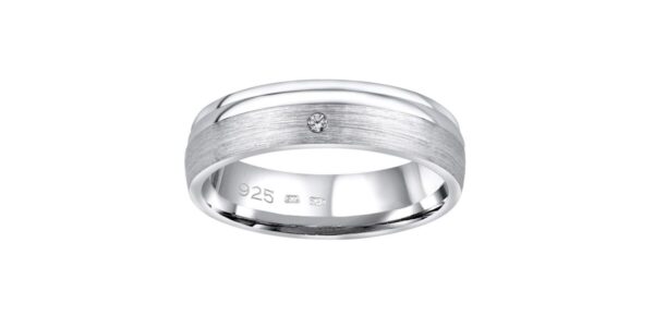 Snubný strieborný prsteň AMORA v prevedení so zirkónom pre ženy veľkosť obvod 52 mm