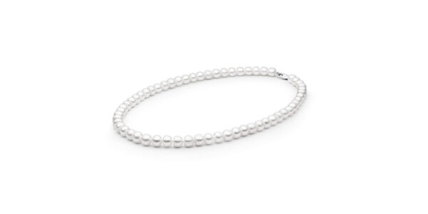 Perlový náhrdelník Eira z prírodných bielych perál so strieborným zapínaním