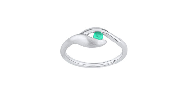 Strieborný prsteň Claire s pravým Smaragdom veľkosť obvod 60 mm