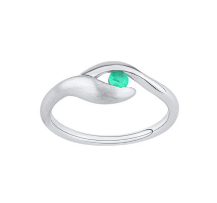 Strieborný prsteň Claire s pravým Smaragdom veľkosť obvod 56 mm