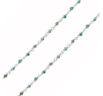 Strieborný náhrdelník s pravým smaragdom Arika