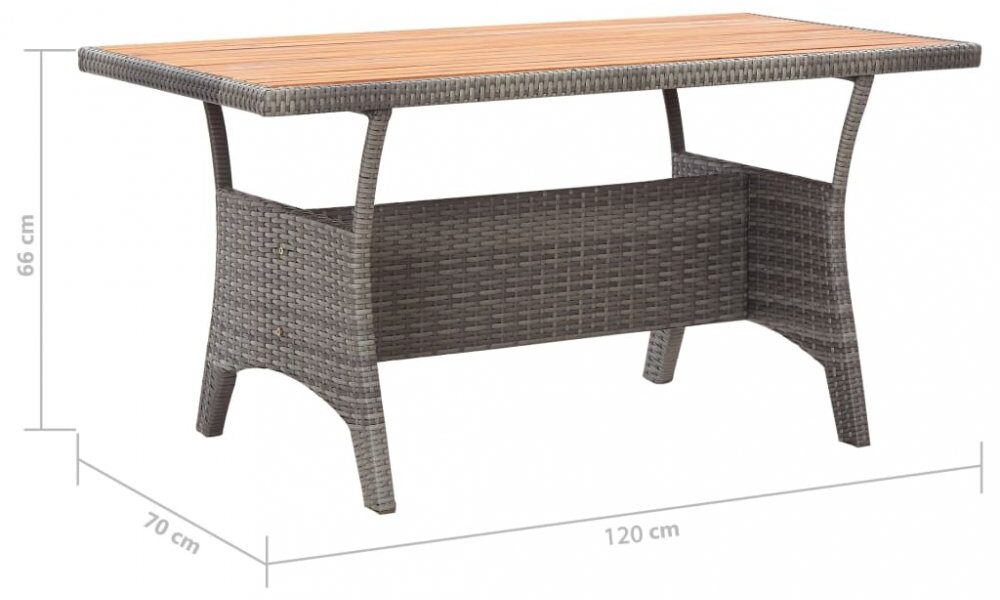 Záhradný stôl sivá / akácia Dekorhome 120 cm,Záhradný stôl sivá / akácia Dekorhome 120 cm