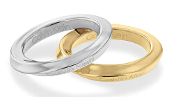 Calvin Klein Elegantná súprava oceľových prsteňov Sculptural 35000330 58 mm