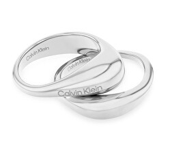 Calvin Klein Štýlová súprava oceľových prsteňov Elongated Drops 35000447 56 mm