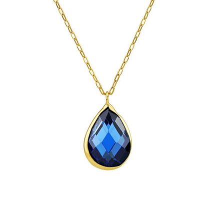 Zlatý náhrdelník Josette s modrým Brilliance Zirconia