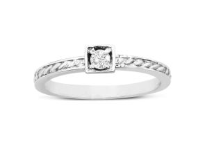 Diamond Solitaire Promise Ring in White Gold (1.90 g),  by SuperJeweler