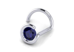 0.02 Carat 1.5mm Sapphire Nose Ring in 14K White Gold by SuperJeweler