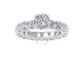 5 1/4 Carat Diamond White Gold Eternity Engagement Ring w/ 1.5 Carat Round Brilliant Center Ring, 4-9.5,  by SuperJeweler