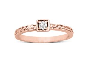 Diamond Solitaire Promise Ring in Rose Gold (1.90 g),  by SuperJeweler