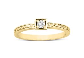 Diamond Solitaire Promise Ring in Yellow Gold (1.90 g),  by SuperJeweler