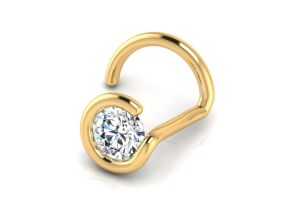0.02 Carat 1.5mm Diamond Nose Ring in 14K Yellow Gold,  by SuperJeweler