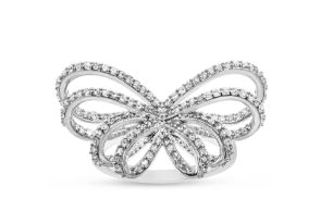 Nearly 1/2 Carat Diamond Bow Cocktail Ring, , Size 5 by SuperJeweler