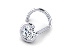 0.02 Carat 1.5mm Diamond Nose Ring in 14K White Gold,  by SuperJeweler