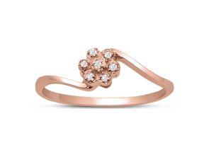 Flower Shaped Diamond Promise Ring in Rose Gold (0.90 g),  by SuperJeweler