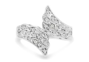 1/3 Carat Diamond Angel Wings Ring, , Size 5 by SuperJeweler