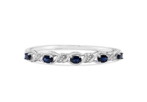 2.5 Carat Sapphire & Diamond Bangle Bracelet in Sterling Silver, 7 Inches (, I2) by SuperJeweler