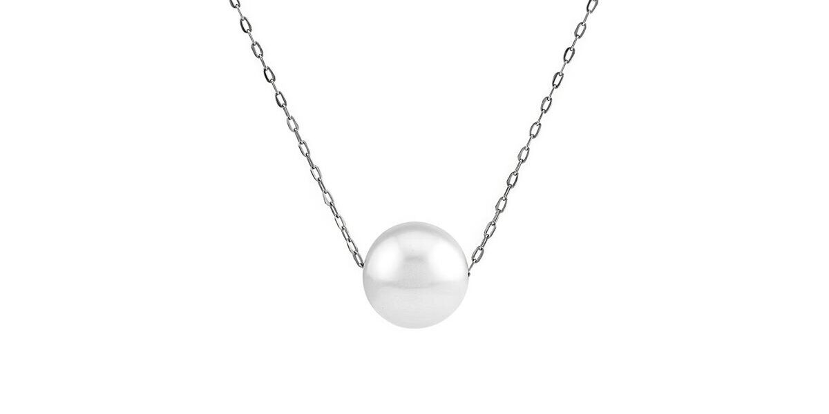 Zlatý náhrdelník Kayla z bieleho zlata s pravou prírodnou perlou