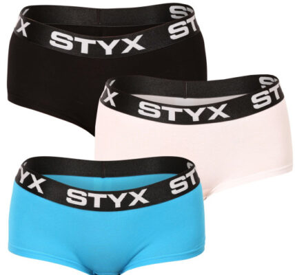 3PACK dámske nohavičky Styx s nohavičkou viacfarebné (3IN96019) L