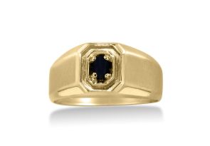 Oval Black Onyx Men’s Ring Crafted in Solid Yellow Gold by SuperJeweler